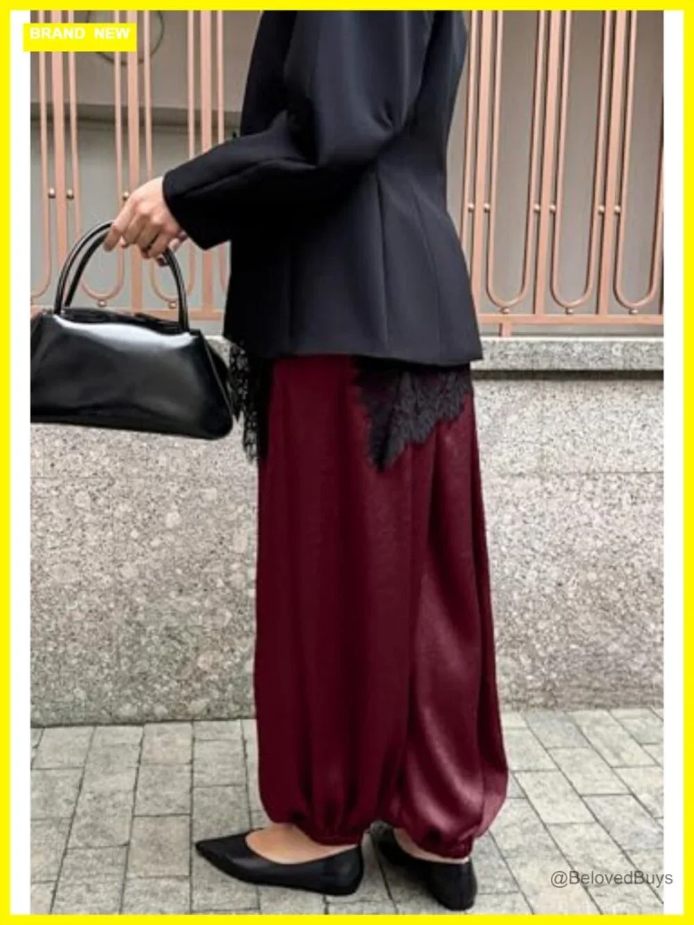 Satin Wide Leg Dress Pants Barrel Silky Casual Dressy Flowy High Waisted